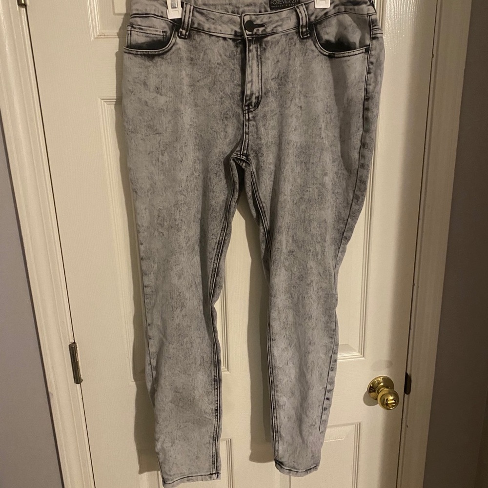 Grey Acid Wash Jeans